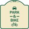 Signmission Park & Ride With Bicycle Graphic Heavy-Gauge Aluminum Architectural Sign, 18" x 18", TG-1818-23499 A-DES-TG-1818-23499 - alternate 1